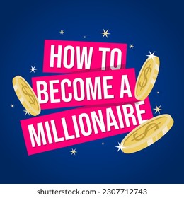 How to become a millionaire business banner template design vector