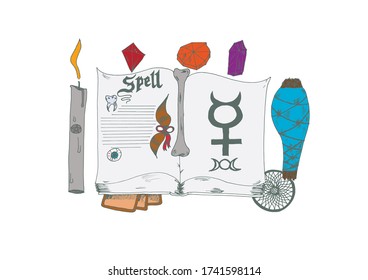 How to become a witch cartoon vector drawing