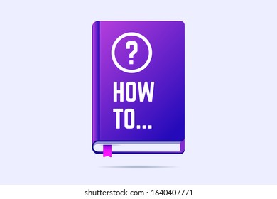 How to book with question sign. Vector illustration for user guide, manuals or help.