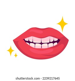 How to brush teeth cartoon illustration. Poster with step by step scheme of proper oral cleaning with toothpaste on toothbrush and glass of water. Health care