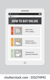 How to buy online flat design advertising vector