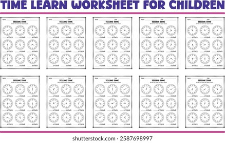 How can learn time worksheet for children