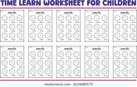 How can learn time learn worksheets for children