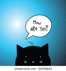 How are you? Card with speech bubble.