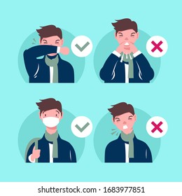 How Cough Sneeze Not Spreading Virus Stock Vector (Royalty Free ...