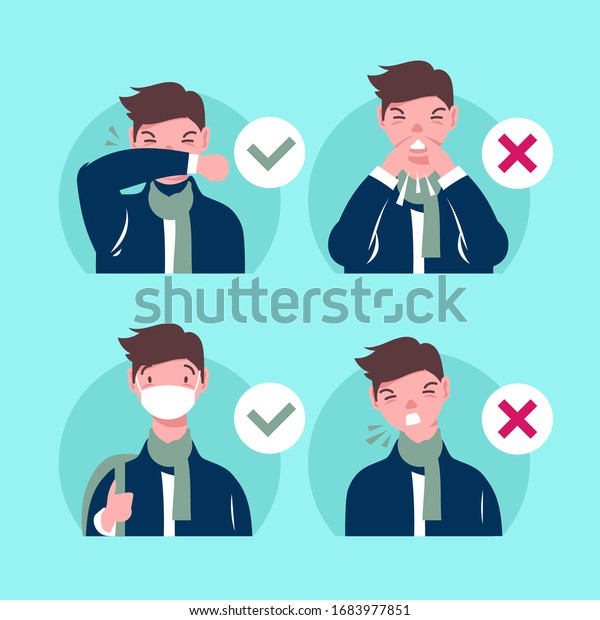 How Cough Sneeze Not Spreading Virus Stock Vector (Royalty Free ...