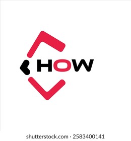 HOW creative minimalist letter logo. HOW unique vector initials alphabet letter logo design
