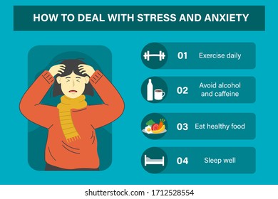 How to deal with stress and anxiety infographic template