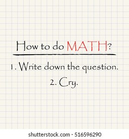 How to do Math - funny mathematical inscription template