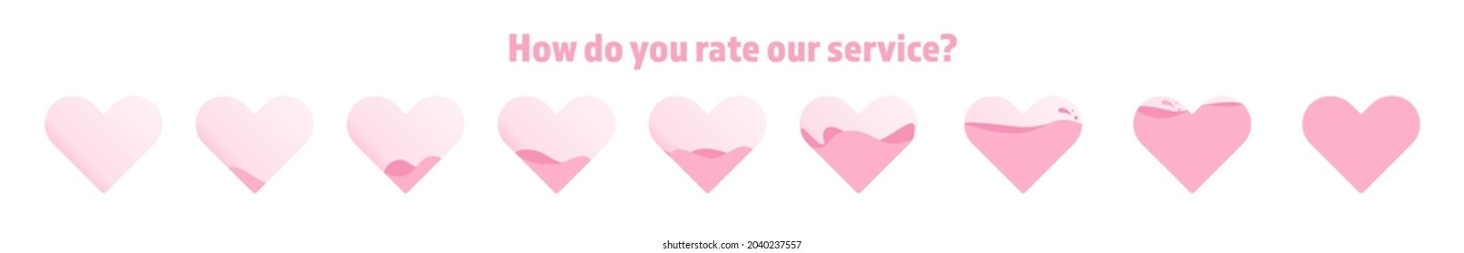 How Do You Rate Our Service - Concept. Vector Illustration With Cute Pink Heart. Png Banner