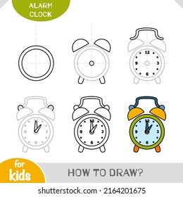 How To Draw Alarm Clock For Children. Step By Step Drawing Tutorial. A Simple Guide To Learning To Draw