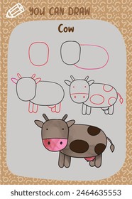 how draw animal, drawing simple animal worksheet for kids