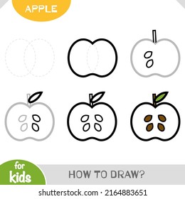Wie man Apple für Kinder zeichnet. Tutorial zum Zeichnen von Schritten. Eine einfache Anleitung zum Zeichnen