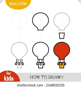 Cómo dibujar globo para niños. tutorial de dibujo paso a paso. Una guía simple para aprender a dibujar