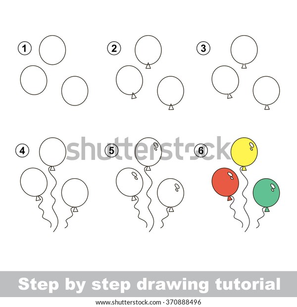 How Draw Balloons Stock Vector (Royalty Free) 370888496