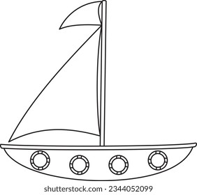 Cómo dibujar el vector de dibujos animados de barcos
