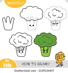 How To Draw Broccoli For Children. Step By Step Drawing Tutorial. A Simple Guide To Learning To Draw