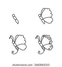 So zeichnen Sie einen Schmetterling Einfache Schritt-für-Schritt-Zeichnung Tutorial für Kinder