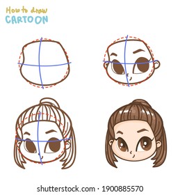 How to draw cartoon vector