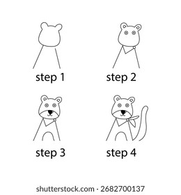 Cómo dibujar un gato fácil paso a paso Tutorial de dibujo para niños
