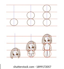 How to draw Chibi Anime vector