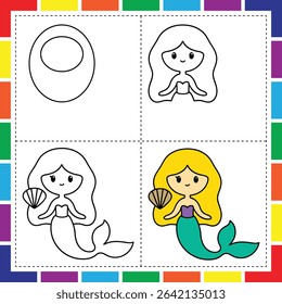 How to draw and color magical creatures for kids step by step guide to unicorns dragons fairies mermaids and castles, Learn to draw and color magical beings a fun step by step