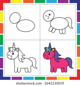 How to draw and color magical creatures for kids step by step guide to unicorns dragons fairies mermaids and castles, Learn to draw and color magical beings a fun step by step