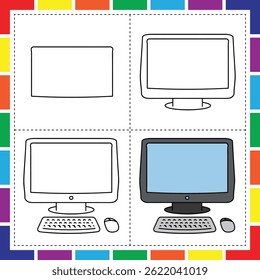 How to Draw a Computer for Kids Simple and Engaging Tech Themed Drawing for Children