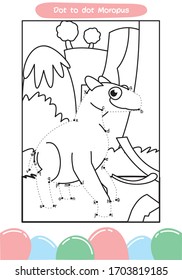 How To Draw Dinosaur. Drawing For Children. Dot to Dot
