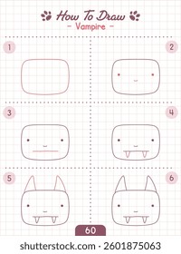 How to Draw Doodle Animal, Cartoon Character Step by Step Drawing Tutorial. Vector eps 10