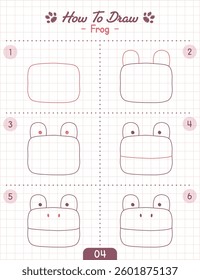 How to Draw Doodle Animal, Cartoon Character Step by Step Drawing Tutorial. Vector eps 10