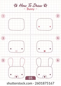 How to Draw Doodle Animal, Cartoon Character Step by Step Drawing Tutorial. Vector eps 10