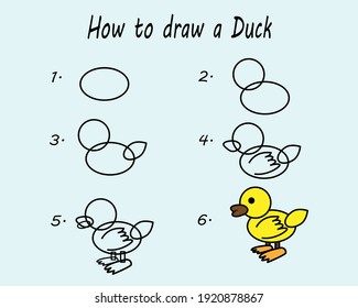 How Draw Duck Good Drawing Child Stock Vector (Royalty Free) 1920878867 ...