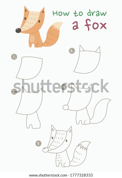 How Draw Fox Vector Illustration Draw Stock Vector (Royalty Free ...