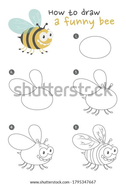 How Draw Honey Bee Vector Illustration Stock Vector (Royalty Free ...