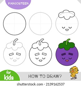 How to draw Mangosteen for children. Step by step drawing tutorial. A simple guide to learning to draw