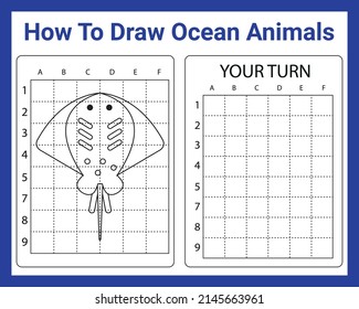 How To Draw Ocean Animals for kids