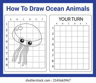 How To Draw Ocean Animals for kids