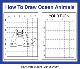 How To Draw Ocean Animals for kids