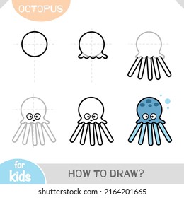 How Draw Octopus Children Step By Stock Vector (Royalty Free ...