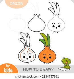 How to draw Onion for children. Step by step drawing tutorial. A simple guide to learning to draw