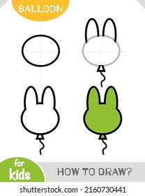 How to draw Party balloon for children. Step by step drawing tutorial. A simple guide to learning to draw