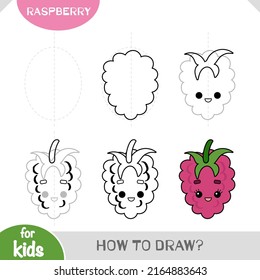 How to draw Raspberry for children. Step by step drawing tutorial. A simple guide to learning to draw