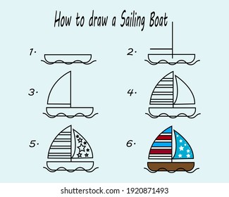 How Draw Sailing Boat Good Drawing Stock Vector (Royalty Free ...