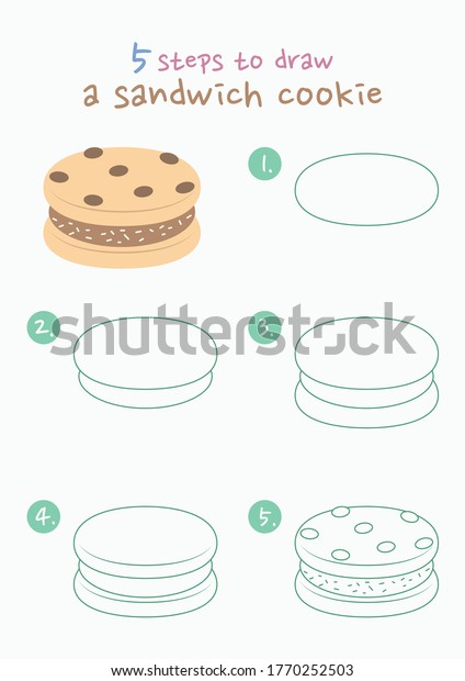 How Draw Sandwich Cookie Vector Illustration Stock Vector (Royalty Free ...