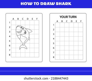 How to Draw Shark for Kids. How to draw shark for relax and meditation.