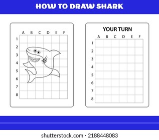 How to Draw Shark for Kids. How to draw shark for relax and meditation.