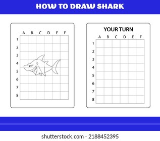 How to Draw Shark for Kids. How to draw shark for relax and meditation.