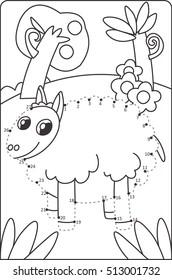 How To Draw Sheep. Drawing For Children. Dot to Dot