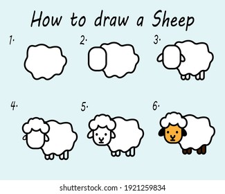 How Draw Sheep Good Drawing Child Stock Vector (Royalty Free ...